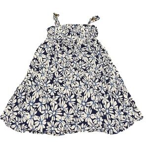Y2K Vtg Rewind Blue White Floral Daisy Babydoll Tunic Strappy Tank Top Juniors S